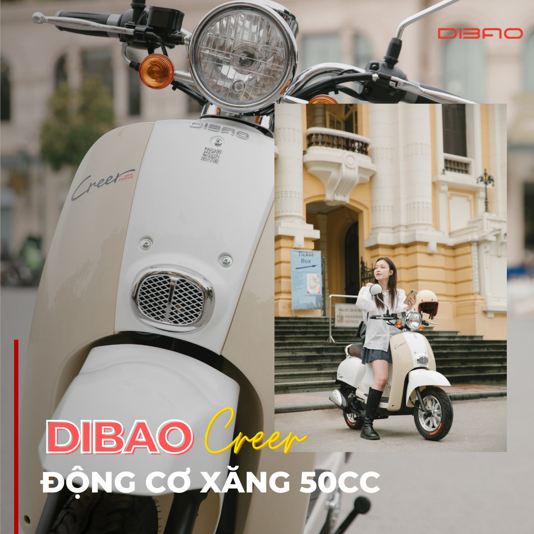 Khám phá thiết kế thời trang và hiện đại của xe 50cc Dibao Creer