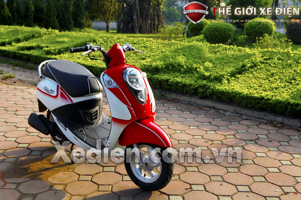Xe ga 50cc Elite SYM trắng đỏ
